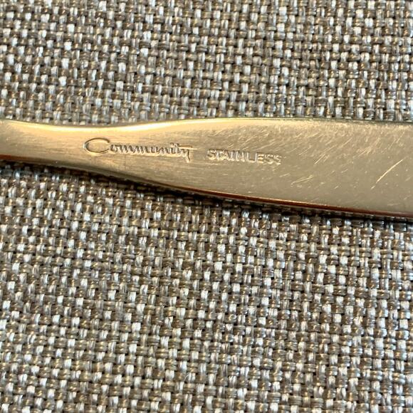 Oneida Community FROSTFIRE Stainless Satin Glossy Flatware Serving Set Pierced - Picture 9 of 12